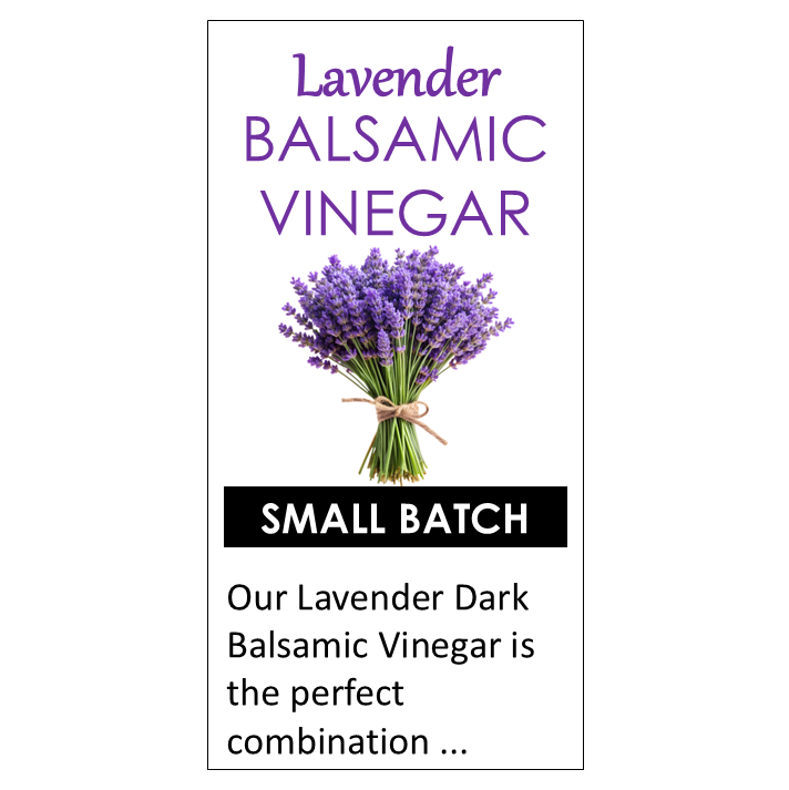 Lavender Balsamic Vinegar (Dark, Oak Aged)